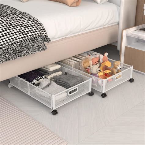 40in long steel storage box underbed|decorative under bed storage boxes.